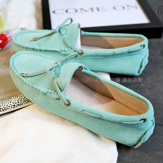 Elegante Flache Mokassins für Damen aus hochwertigem Wildlederimitat mit orthopädischem Komfort