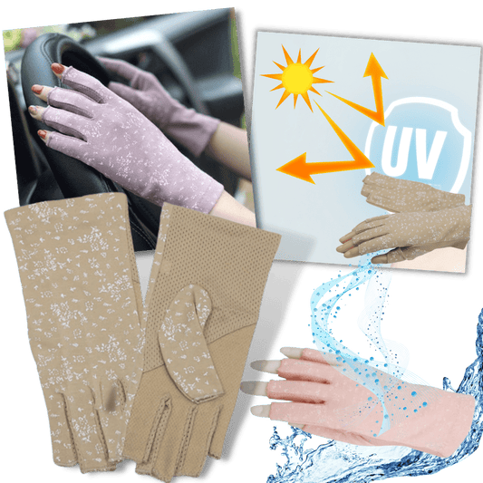 Chice und schützende Baumwollhandschuhe gegen UV-Strahlen und Sonneneinstrahlung