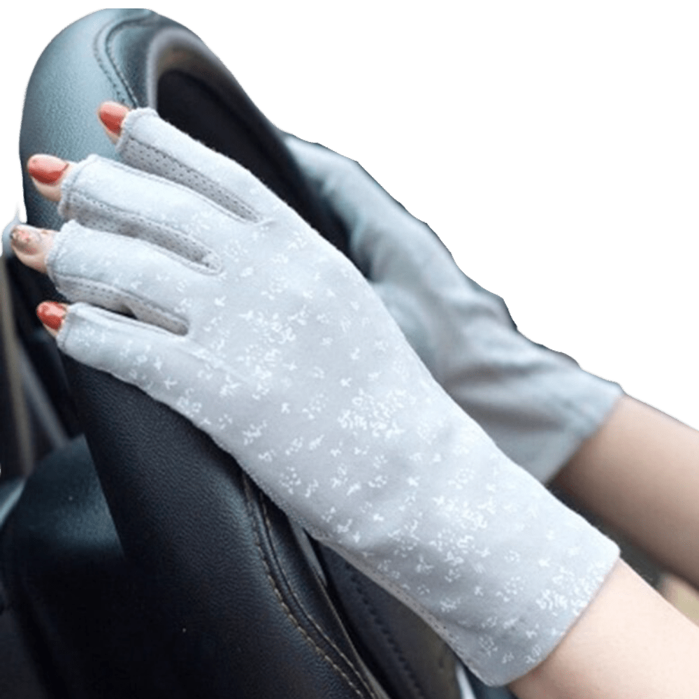 Chice und schützende Baumwollhandschuhe gegen UV-Strahlen und Sonneneinstrahlung