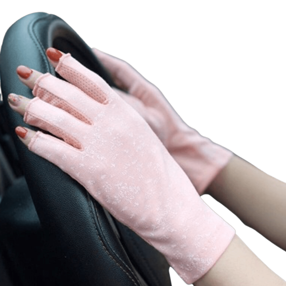 Chice und schützende Baumwollhandschuhe gegen UV-Strahlen und Sonneneinstrahlung