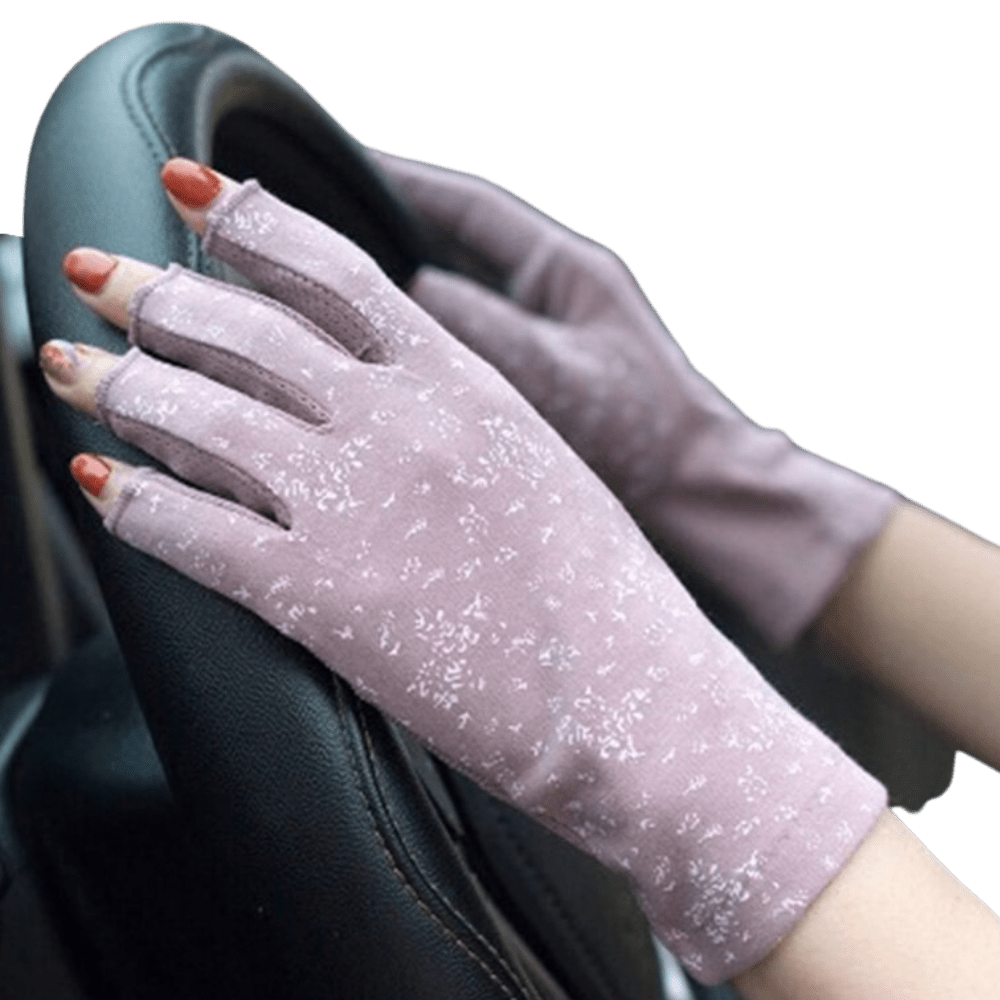 Chice und schützende Baumwollhandschuhe gegen UV-Strahlen und Sonneneinstrahlung