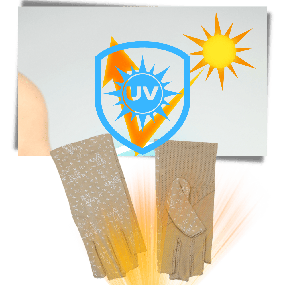 Chice und schützende Baumwollhandschuhe gegen UV-Strahlen und Sonneneinstrahlung