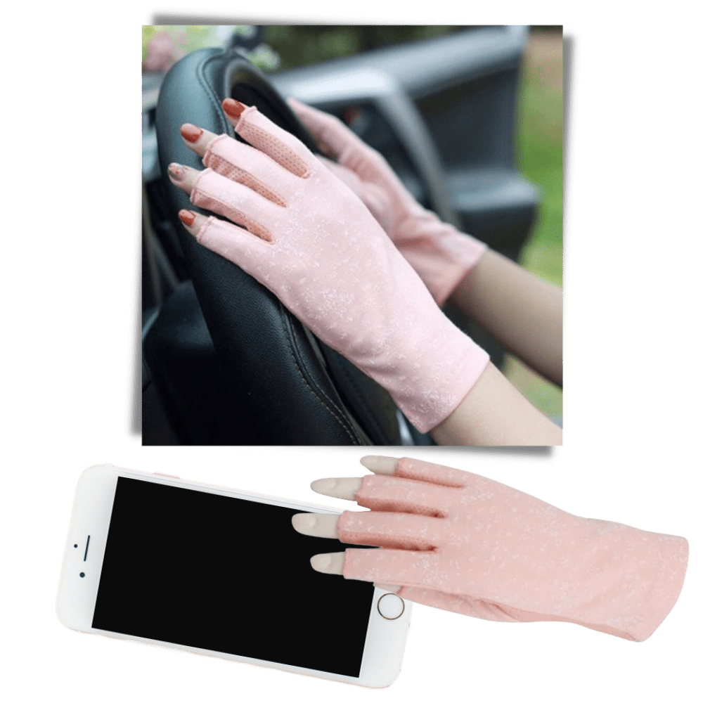 Chice und schützende Baumwollhandschuhe gegen UV-Strahlen und Sonneneinstrahlung