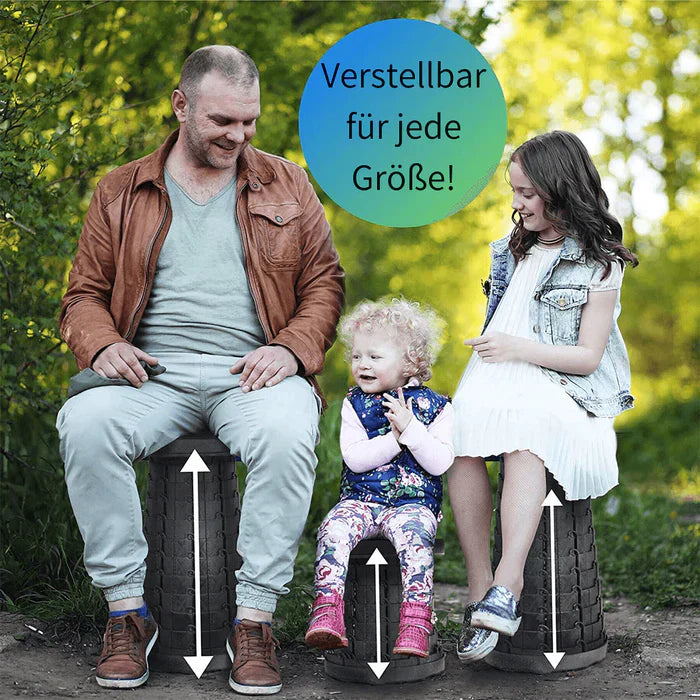 KnieSaver - Tragbarer klappbarer Hocker