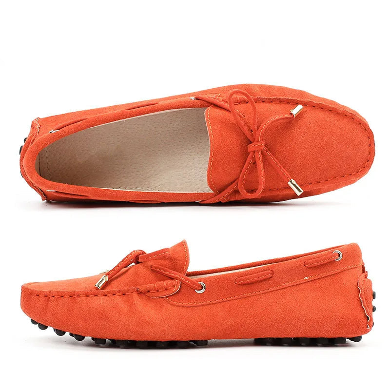 Elegante Flache Mokassins für Damen aus hochwertigem Wildlederimitat mit orthopädischem Komfort