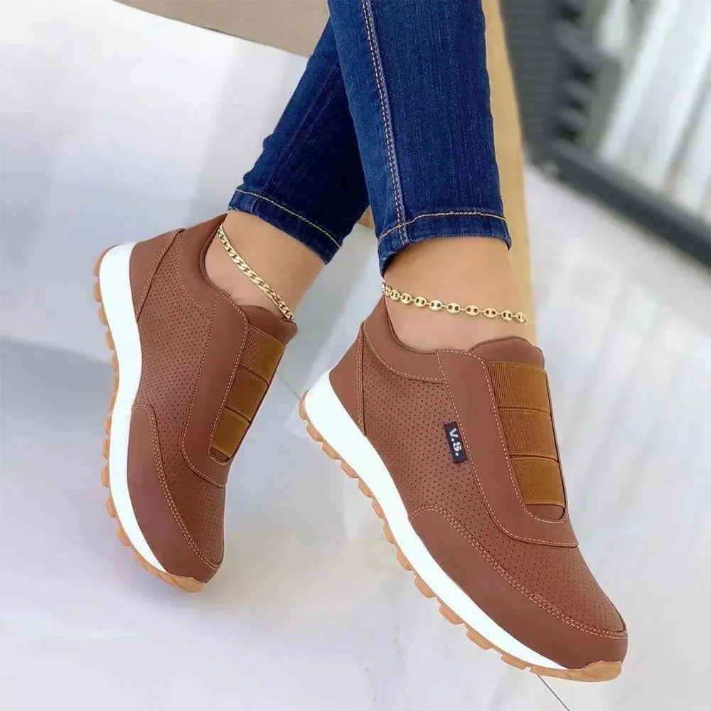 Stylische und bequeme elastische orthopädische Slip-On-Sneaker – Maggie