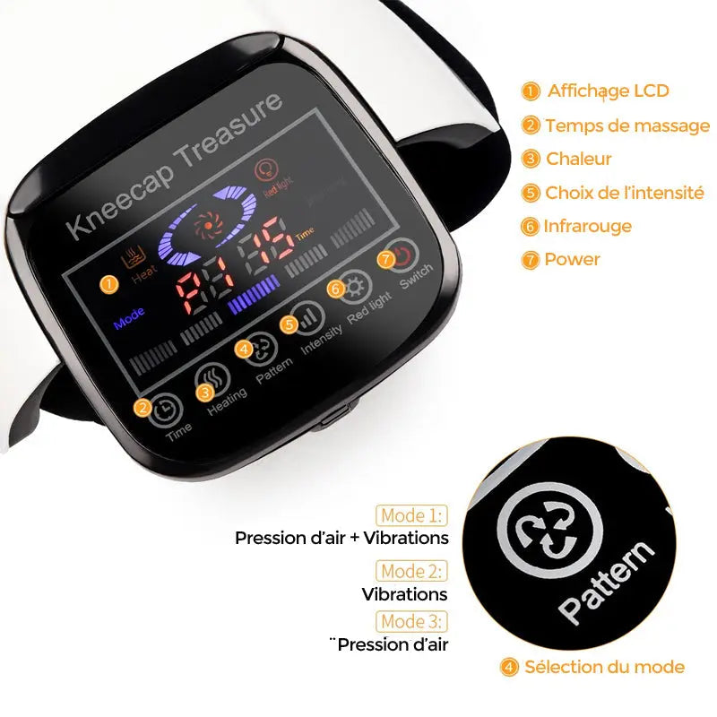 Komfortables Physiotherapie-Gerät für wohltuende Kniemassagen mit Luftdruck- und Vibrationsfunktion