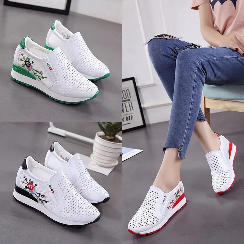 Bequeme orthopädische Turnschuhe mit Blumenmuster