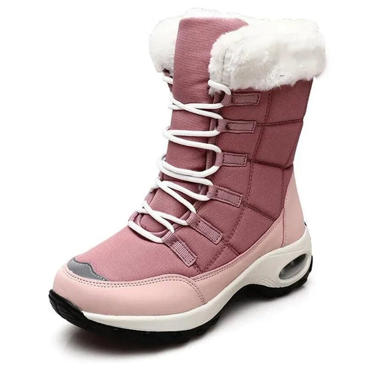 Schicke Damen-Winterstiefel mit warmem Schnürdesign von Teckoo