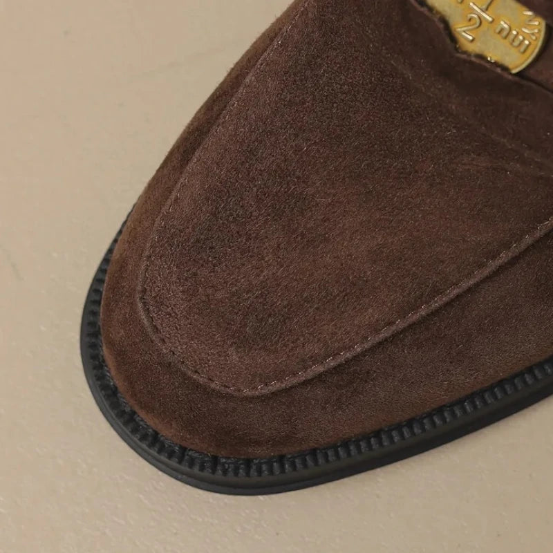 elegante orthopädische Damenmokassins aus Wildleder