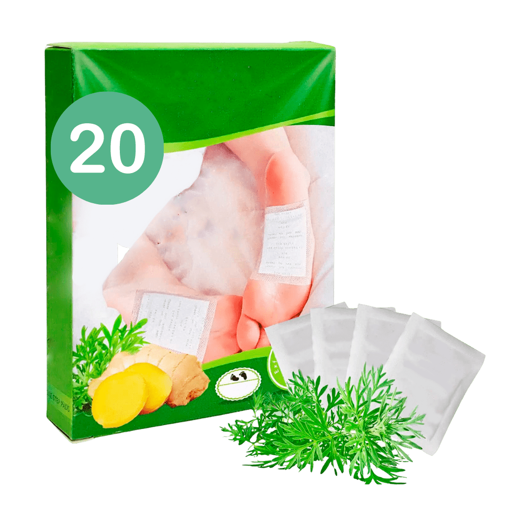 20 Paar Natürliche Detox-Pflaster für die Füße - Toxine eliminieren und revitalisieren!