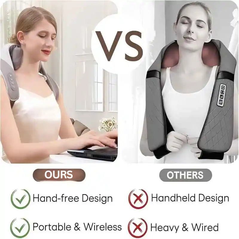 Multifunktionales, tragbares, batteriebetriebenes Nackenmassagegerät mit Wärme
