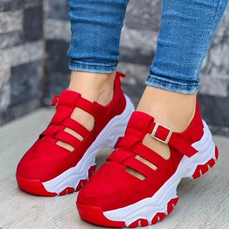 Atmungsaktive orthopädische Schuhe mit ausgehöhlter Schnalle für Damen – Octopus