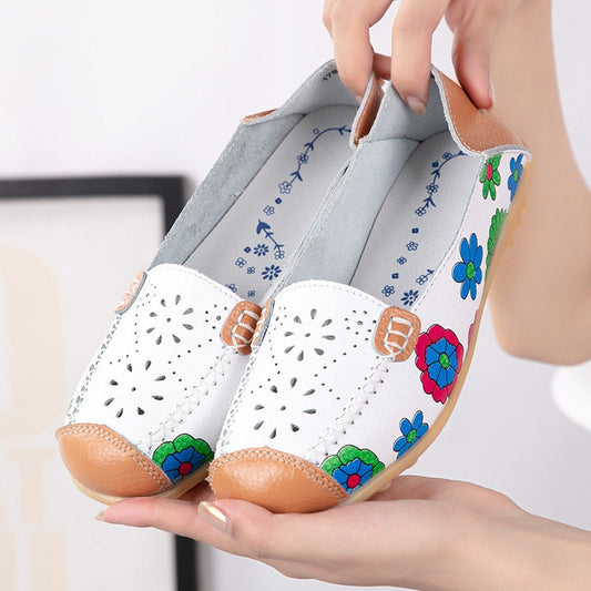 Bequeme Damen Slip-On-Schuhe aus hochwertigem Spaltleder – Orazia