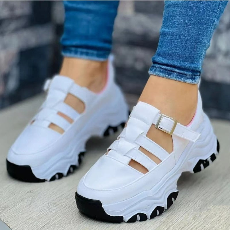 Atmungsaktive orthopädische Schuhe mit ausgehöhlter Schnalle für Damen – Octopus