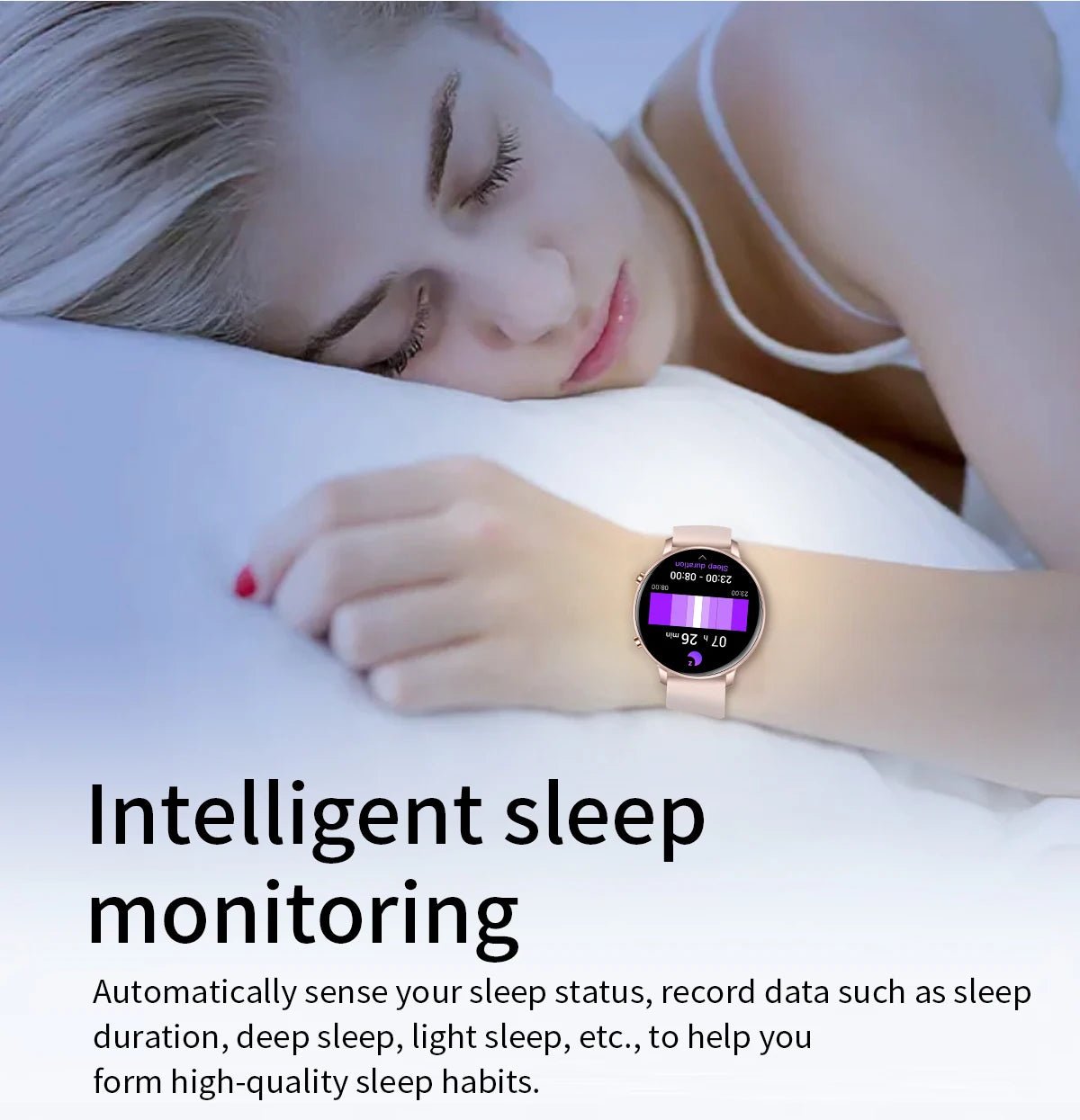 Stylische Smartwatch – Fitness-Tracker mit Herzfrequenz- und SpO2-Überwachung, IP67 wasserdicht, kompatibel mit Android und iPhone