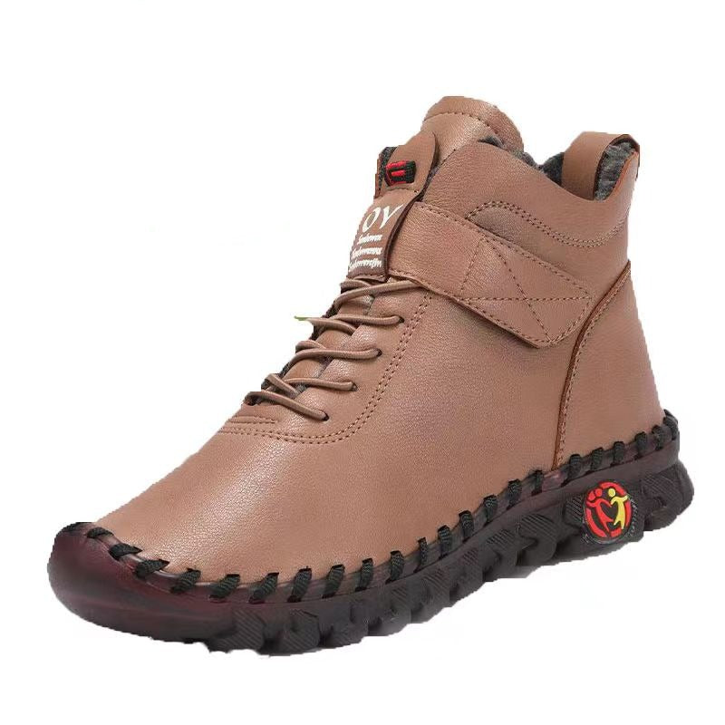 Vintage-Schneestiefel aus Leder für Damen