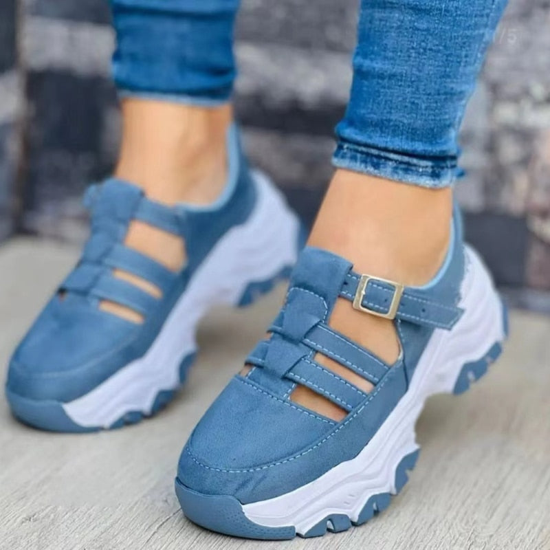 Atmungsaktive orthopädische Schuhe mit ausgehöhlter Schnalle für Damen – Octopus