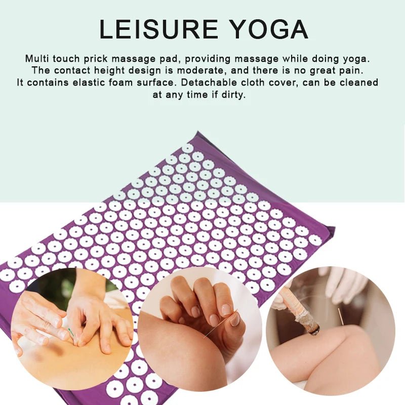 Yoga-Matte mit extra großen Akupressurpunkten für ultimative Entspannung von Hals, Rücken und Füßen