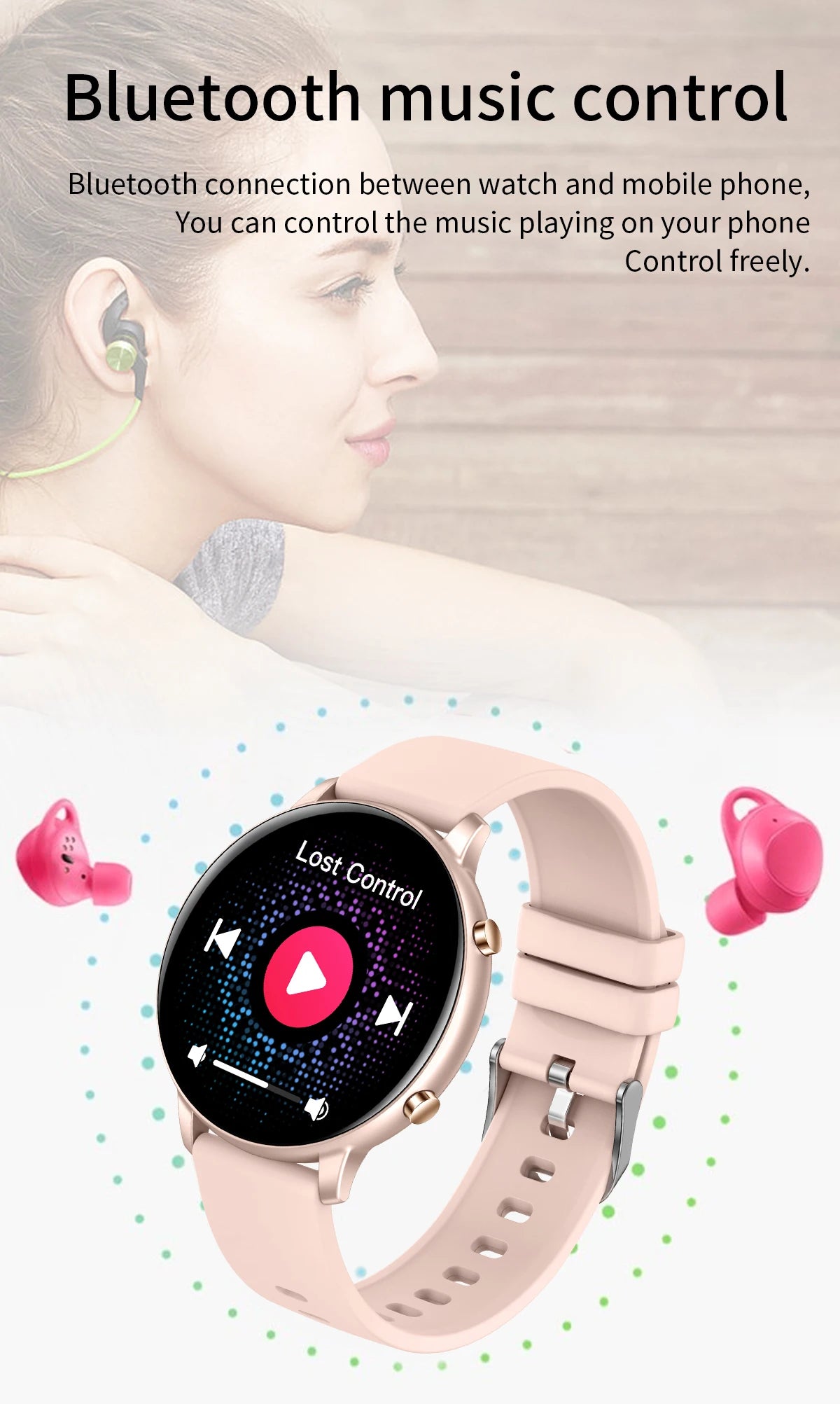 Stylische Smartwatch – Fitness-Tracker mit Herzfrequenz- und SpO2-Überwachung, IP67 wasserdicht, kompatibel mit Android und iPhone