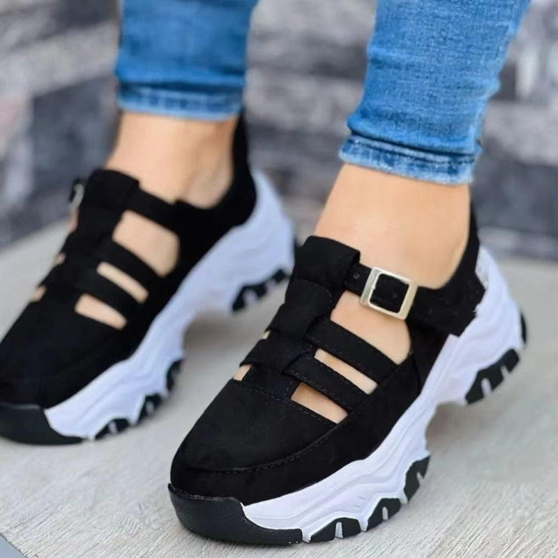 Atmungsaktive orthopädische Schuhe mit ausgehöhlter Schnalle für Damen – Octopus