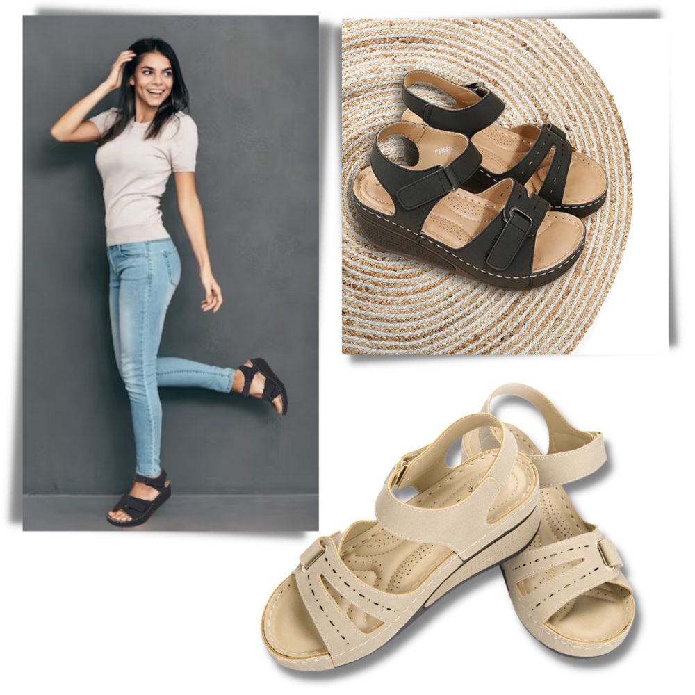Bequeme Damensandalen mit orthopädischer Fußgewölbeunterstützung
