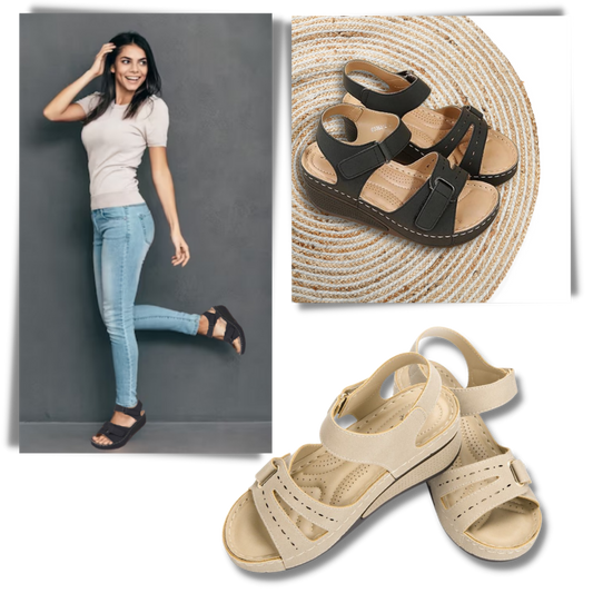 Bequeme Damensandalen mit orthopädischer Fußgewölbeunterstützung