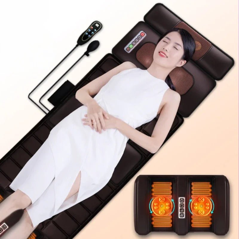Ultimative Massage-Matte mit 10 Motoren, 9 Massagemodi & 4 Heizstufen – tragbarer Nacken- & Rückenmassager