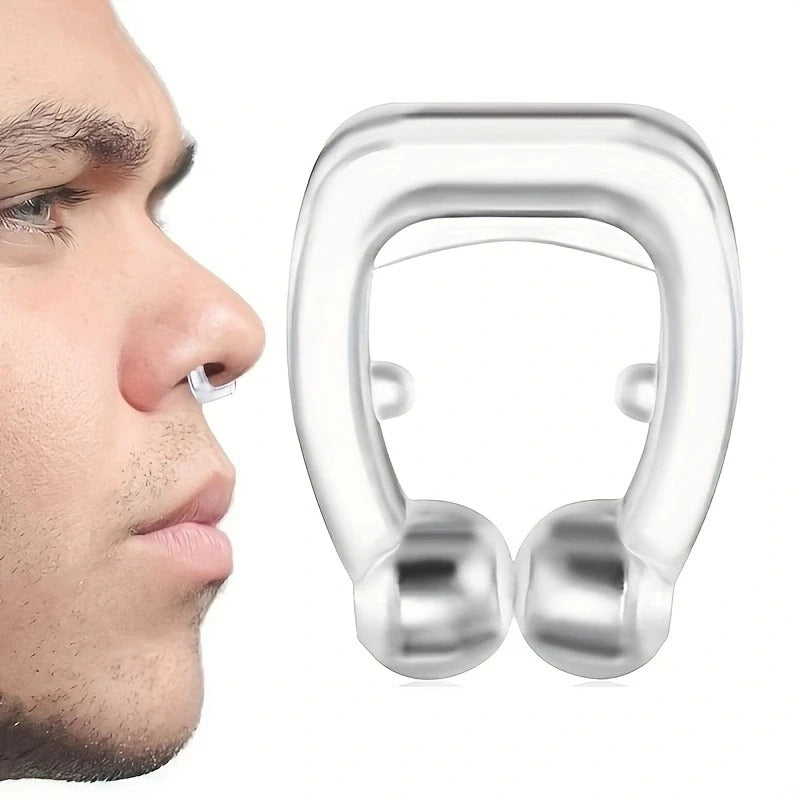 Anti-Schnarchgerät – Bequemer Silikon-Magnet-Nasenclip für Männer & Frauen – Wiederverwendbare Schnarchlösung mit Hygienetui