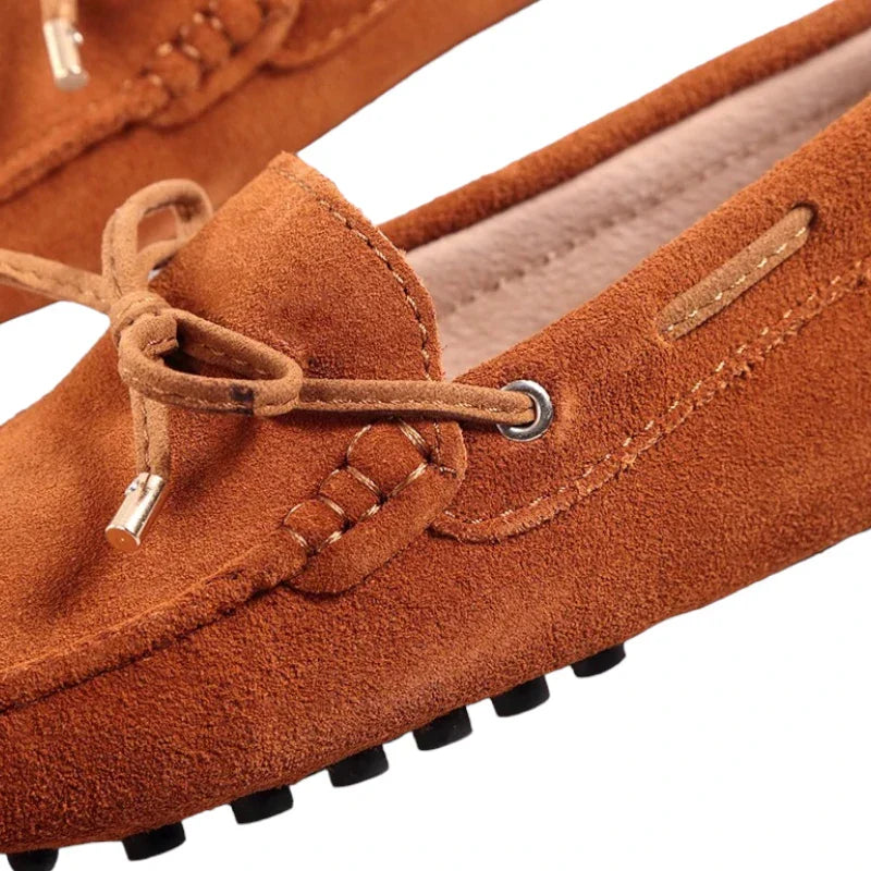 Elegante Flache Mokassins für Damen aus hochwertigem Wildlederimitat mit orthopädischem Komfort