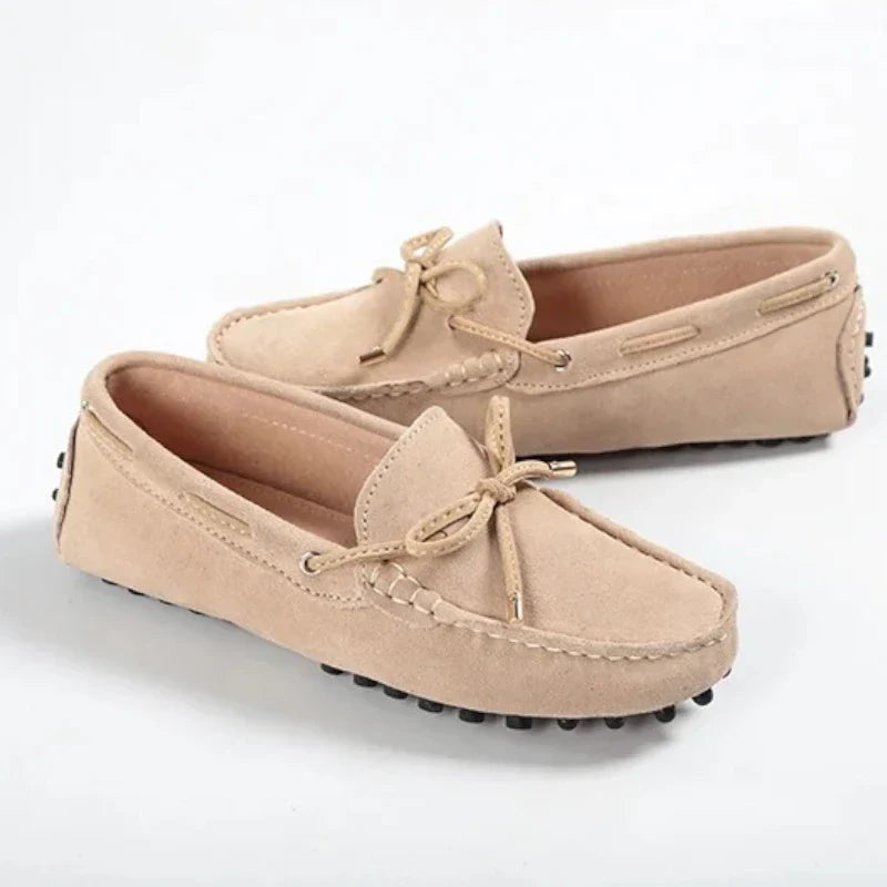 Elegante Flache Mokassins für Damen aus hochwertigem Wildlederimitat mit orthopädischem Komfort