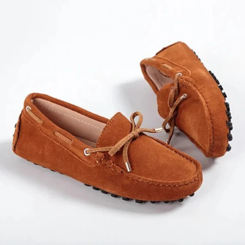 Elegante Flache Mokassins für Damen aus hochwertigem Wildlederimitat mit orthopädischem Komfort