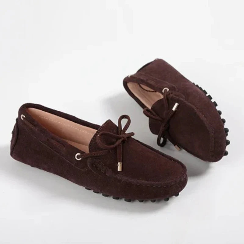 Elegante Flache Mokassins für Damen aus hochwertigem Wildlederimitat mit orthopädischem Komfort