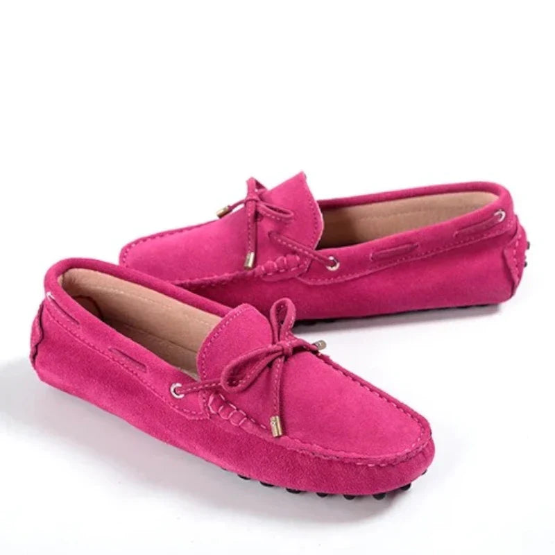 Elegante Flache Mokassins für Damen aus hochwertigem Wildlederimitat mit orthopädischem Komfort