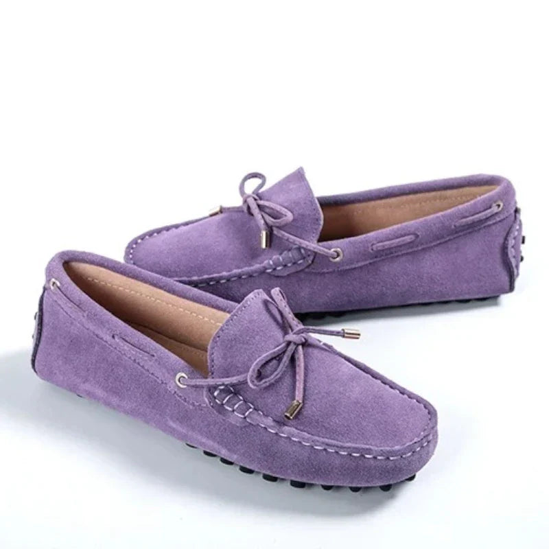 Elegante Flache Mokassins für Damen aus hochwertigem Wildlederimitat mit orthopädischem Komfort