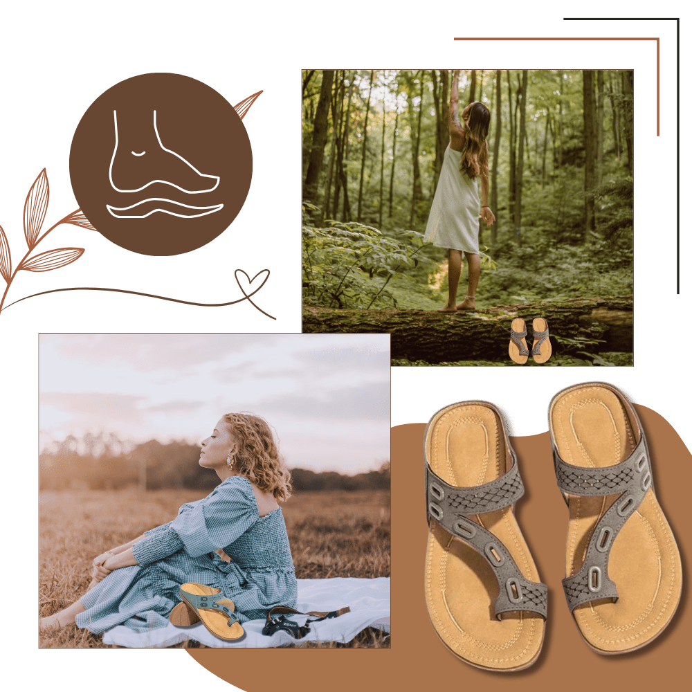 Bequeme orthopädische Sandalen mit Stoßdämpfungstechnologie