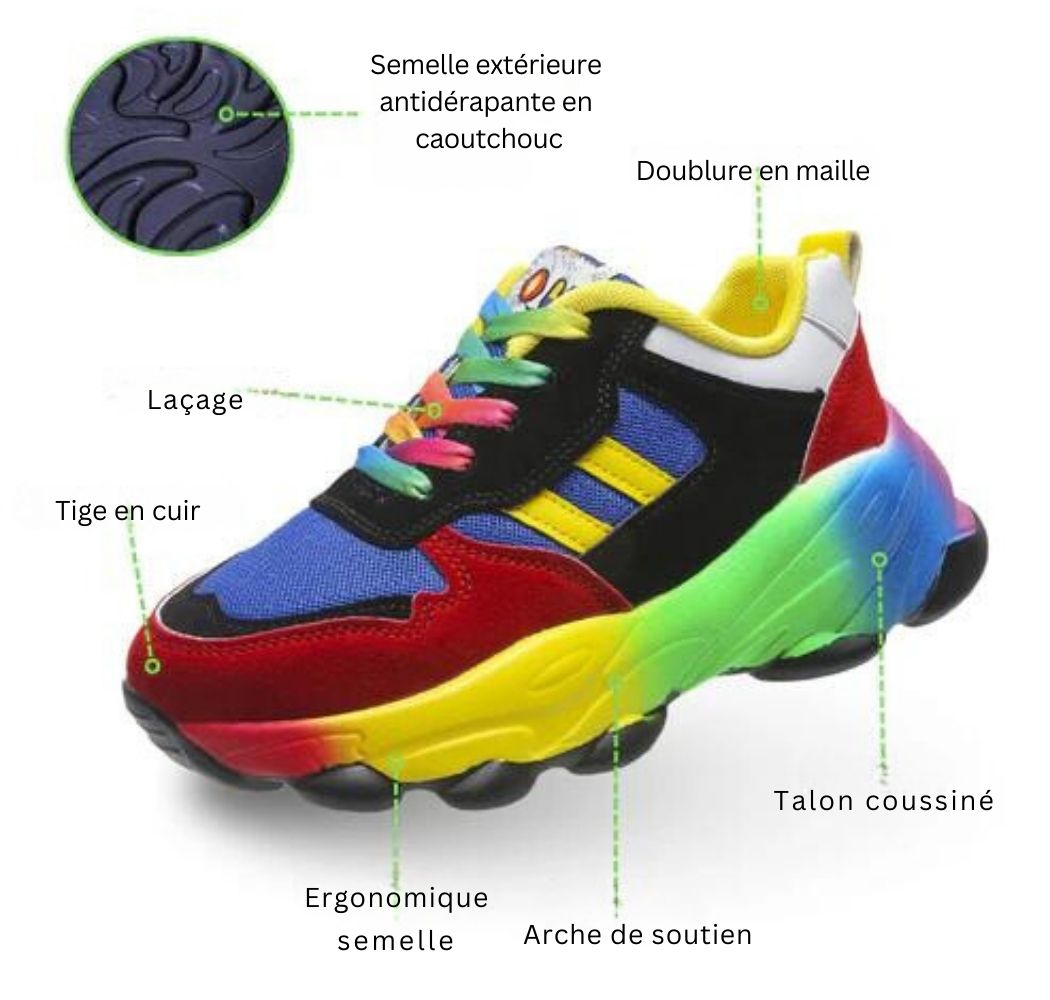 Orthopädische Damenschuhe - Regenbogen