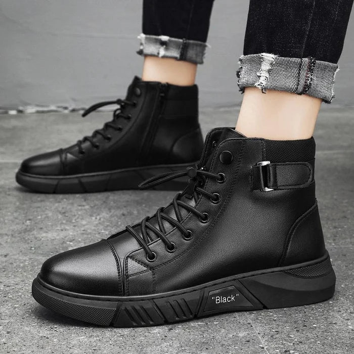 Elegante schwarze Herrenschuhe für orthopädischen Komfort