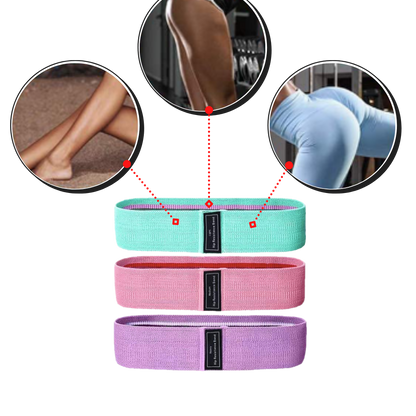 Set mit 3 Widerstandsbändern für ein effektives Training