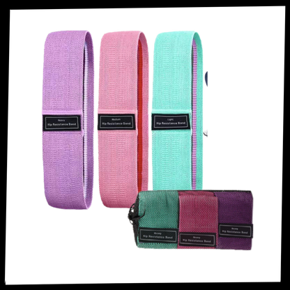 Set mit 3 Widerstandsbändern für ein effektives Training