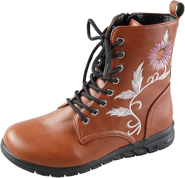 Elegante Damenstiefel mit Sonnenblumen-Motiv