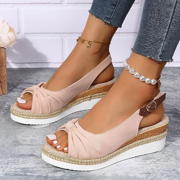 Stylische und bequeme Keilsandaletten mit elegantem hohem Absatz – Modell Katy