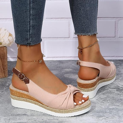 Stylische und bequeme Keilsandaletten mit elegantem hohem Absatz – Modell Katy