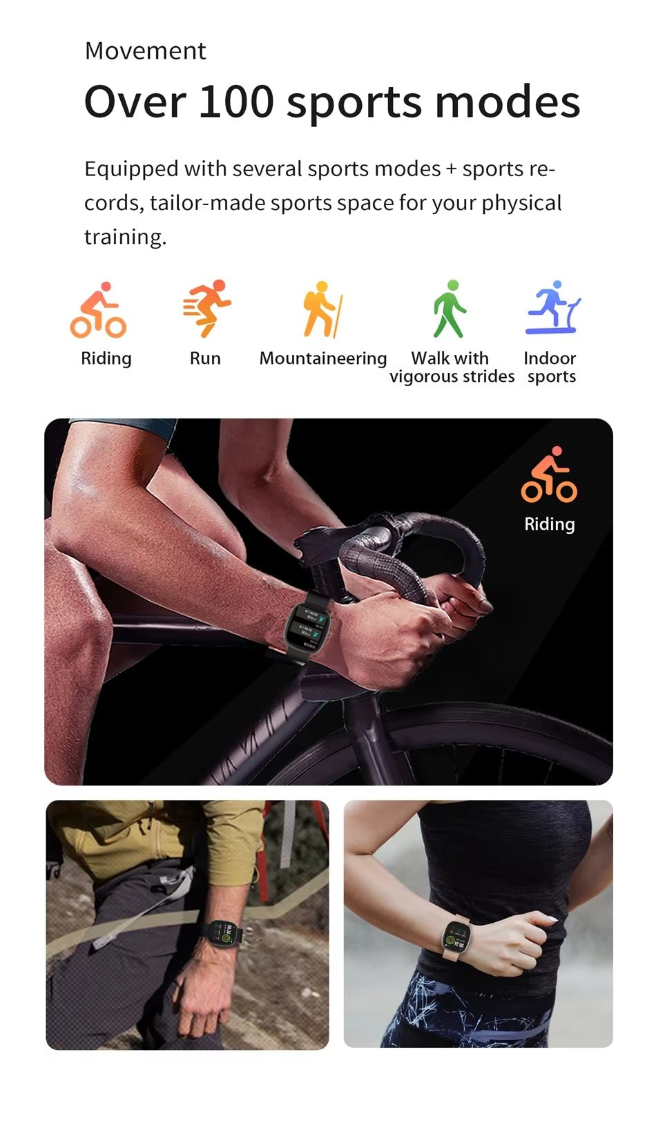 Smartwatch für Männer, Frauen, Senioren - Herzfrequenz, Sauerstoffgehalt im Blut, Bewegung, Schlaf, Bluetooth-Anruffunktion