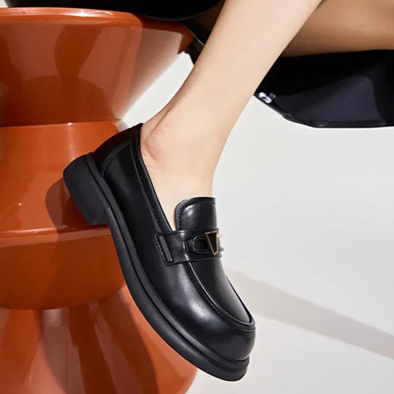 elegante orthopädische Damenmokassins aus Leder