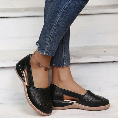 Elegante Damenmokassins mit orthopädischem Design und stilvollem Keilabsatz