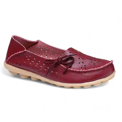 Luftiger Damen-Mokassin aus hochwertigem Spaltleder mit orthopädischem Komfort