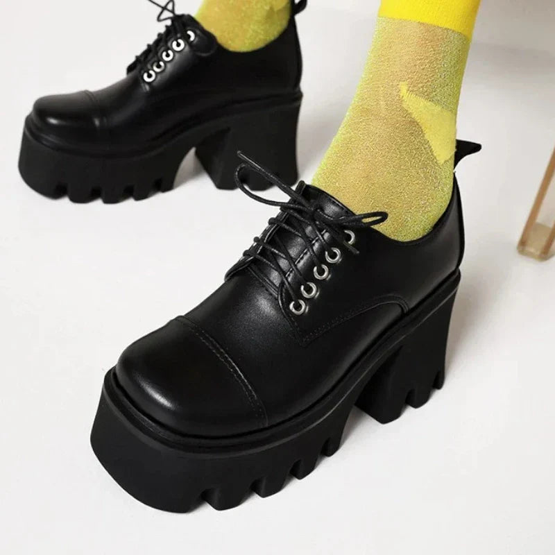 Elegante Damen-Schnürmokassins mit hohen Absätzen für optimalen Komfort und Stil