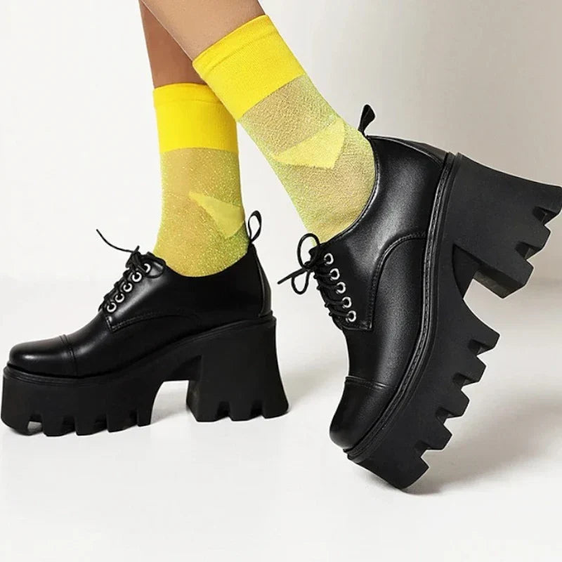 Elegante Damen-Schnürmokassins mit hohen Absätzen für optimalen Komfort und Stil