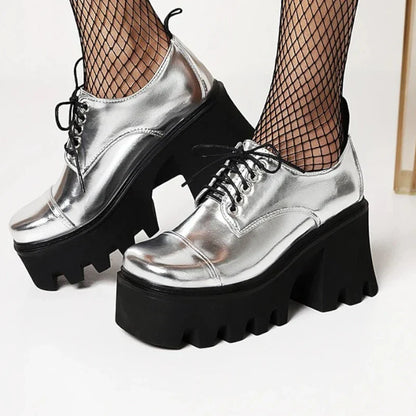 Elegante Damen-Schnürmokassins mit hohen Absätzen für optimalen Komfort und Stil